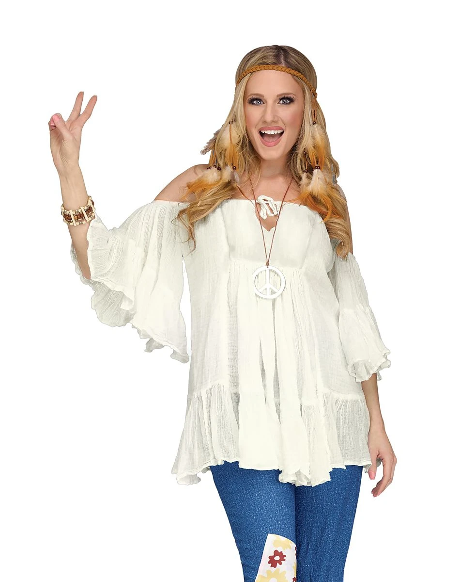 Spirit Halloween Adult Hippie Peasant Shirt 3 Spirit Halloween Adult Hippie Peasant Shirt