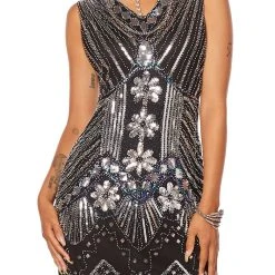 Spirit Halloween Adult Black Beaded Flapper Dress -HALLOWEEN COSTUMES Sales Store 01470350 d