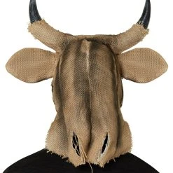 Spirit Halloween Moving Mouth Bull Scarecrow Full Mask -HALLOWEEN COSTUMES Sales Store 01471218 c