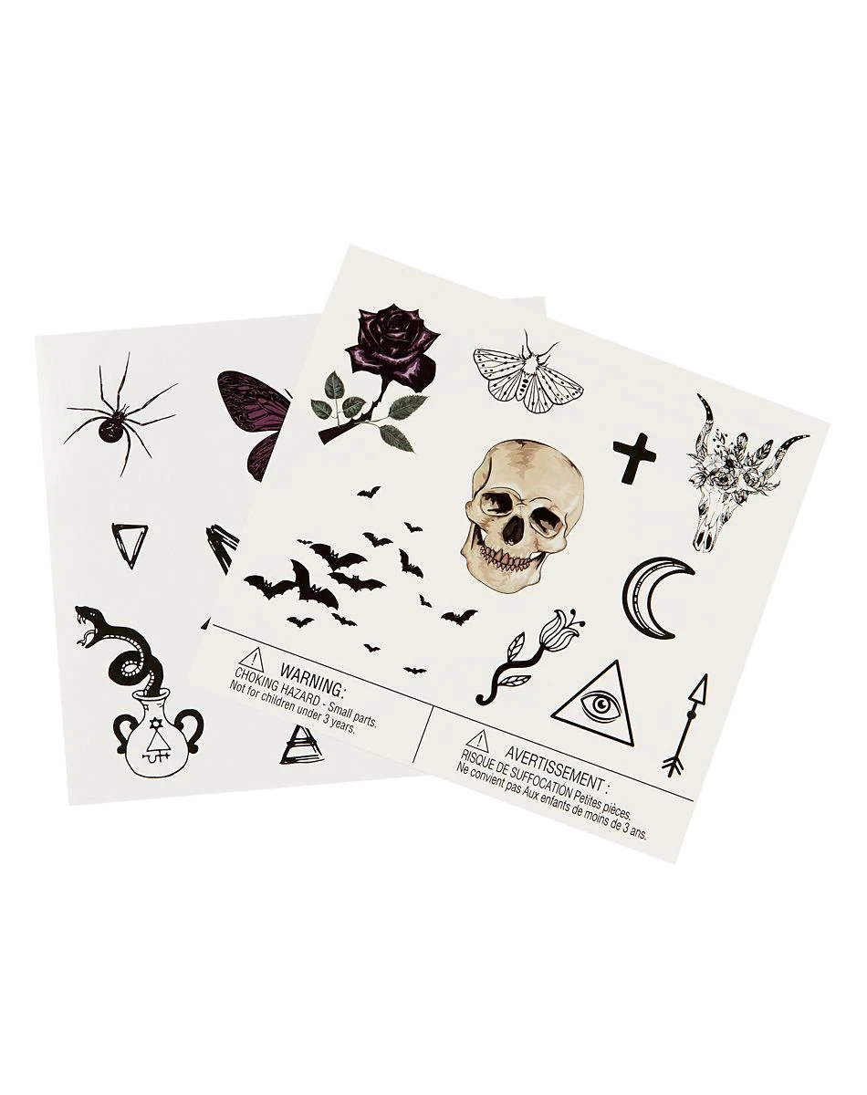 Spirit Halloween Gothic Temporary Tattoos 3 Spirit Halloween Gothic Temporary Tattoos