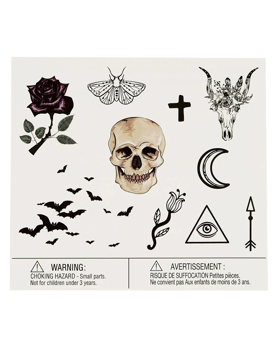 Spirit Halloween Gothic Temporary Tattoos 4 Spirit Halloween Gothic Temporary Tattoos - Image 2