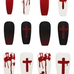 Spirit Halloween Bloody Cross Press On Nails