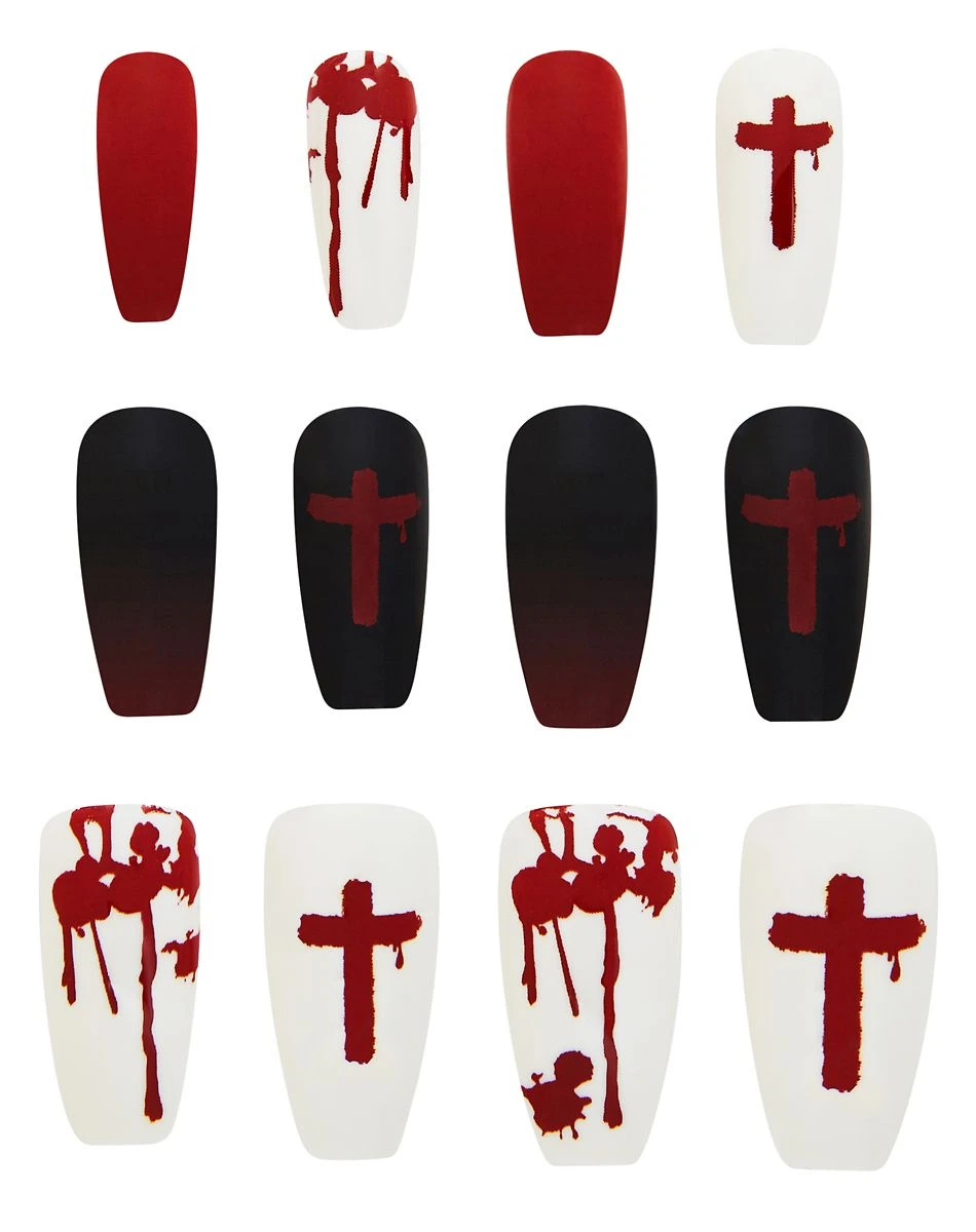 Spirit Halloween Bloody Cross Press On Nails 4 Spirit Halloween Bloody Cross Press On Nails - Image 2