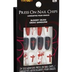 Spirit Halloween Bloody Cross Press On Nails 8 Spirit Halloween Bloody Cross Press On Nails -HALLOWEEN COSTUMES Sales Store 01474204 c
