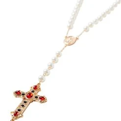 Spirit Halloween Day of the Dead Rosary Cross Necklace -HALLOWEEN COSTUMES Sales Store 01474832 c