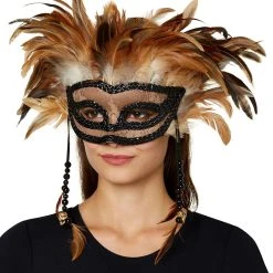 Spirit Halloween Witch Doctor Feather Eye Mask -HALLOWEEN COSTUMES Sales Store 01478676 c