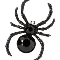 Spirit Halloween Black Crystal Spider Pin