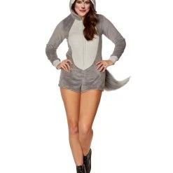 Spirit Halloween Adult Wolf Romper Costume -HALLOWEEN COSTUMES Sales Store 01479617 a