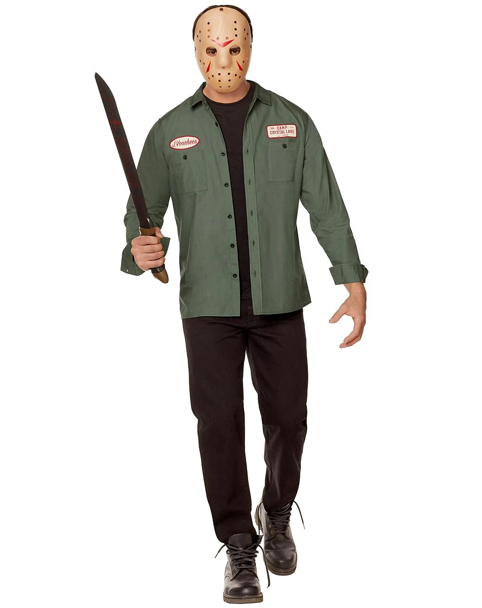 Spirit Halloween Adult Jason Voorhees Work Shirt - Friday the 13th 3 Spirit Halloween Adult Jason Voorhees Work Shirt - Friday the 13th