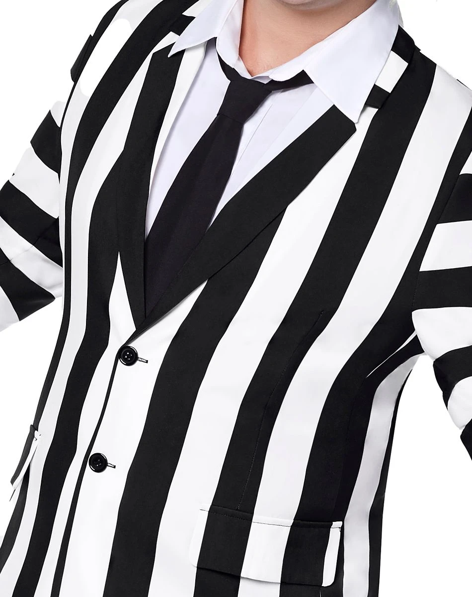 Spirit Halloween Adult Beetlejuice Striped Plus Size Suit 5 Spirit Halloween Adult Beetlejuice Striped Plus Size Suit - Image 3