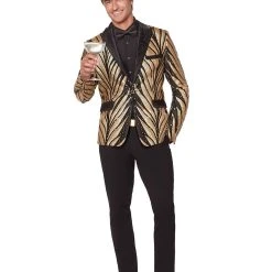 Spirit Halloween Adult '20s Gold and Black Jacket