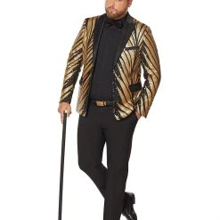 Spirit Halloween Adult '20s Gold and Black Plus Size Jacket