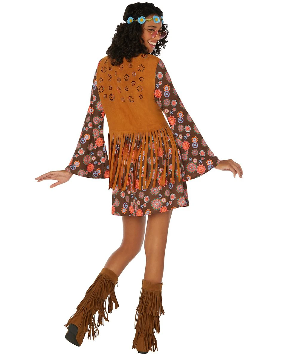 Spirit Halloween Adult Flower Power Hippie Costume 4 Spirit Halloween Adult Flower Power Hippie Costume - Image 2