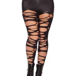Spirit Halloween Black Punk Tattered Tights -HALLOWEEN COSTUMES Sales Store 01489830 a