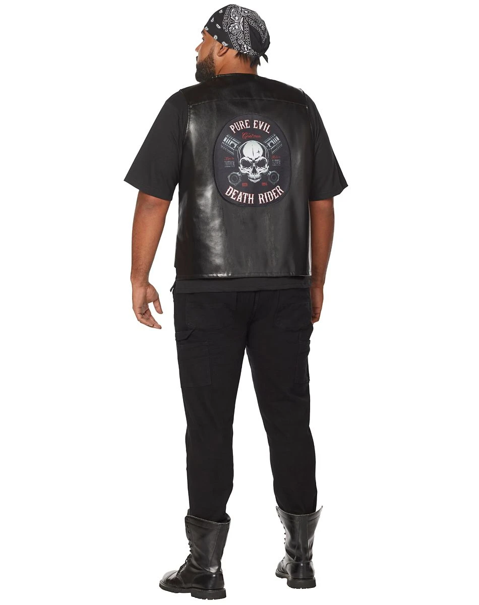 Spirit Halloween Adult Death Rider Plus Size Biker Vest 4 Spirit Halloween Adult Death Rider Plus Size Biker Vest - Image 2