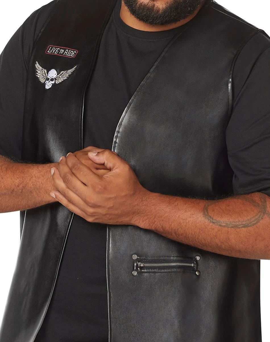 Spirit Halloween Adult Death Rider Plus Size Biker Vest 5 Spirit Halloween Adult Death Rider Plus Size Biker Vest - Image 3
