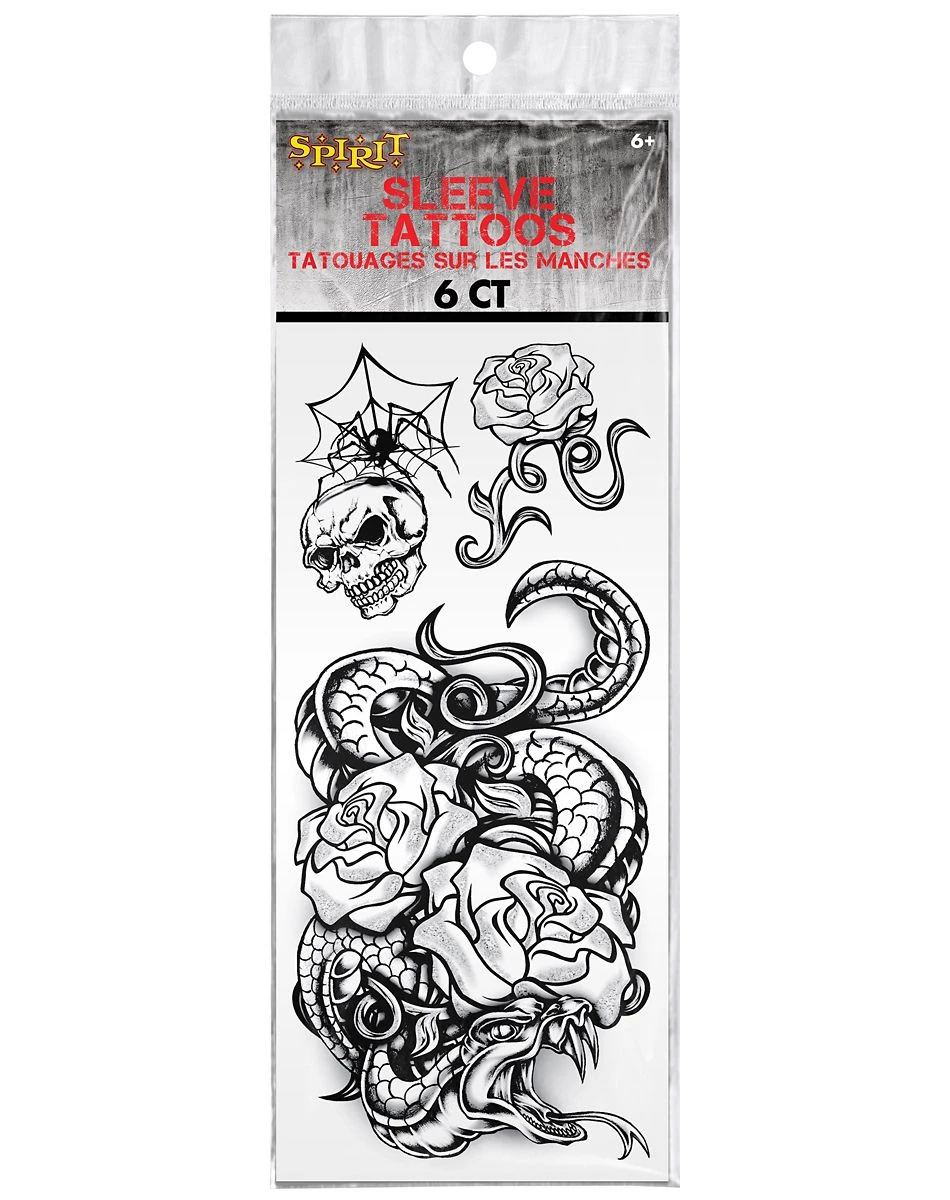 Spirit Halloween Punk Sleeve Temporary Tattoos 7 Spirit Halloween Punk Sleeve Temporary Tattoos - Image 5