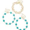 Spirit Halloween '60s Teal Peace Sign Bracelet Set
