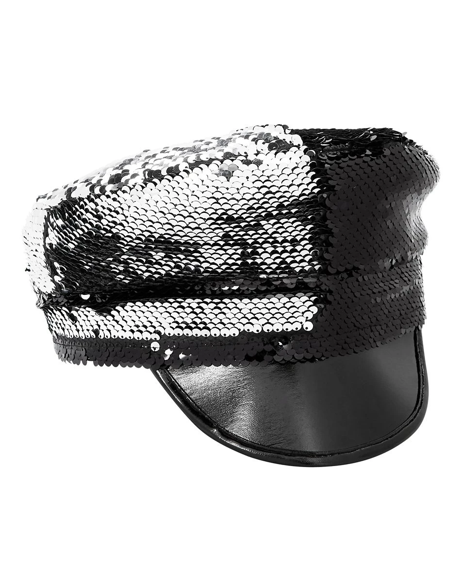 Spirit Halloween Black and Silver Reversible Sequin Hat 4 Spirit Halloween Black and Silver Reversible Sequin Hat - Image 2