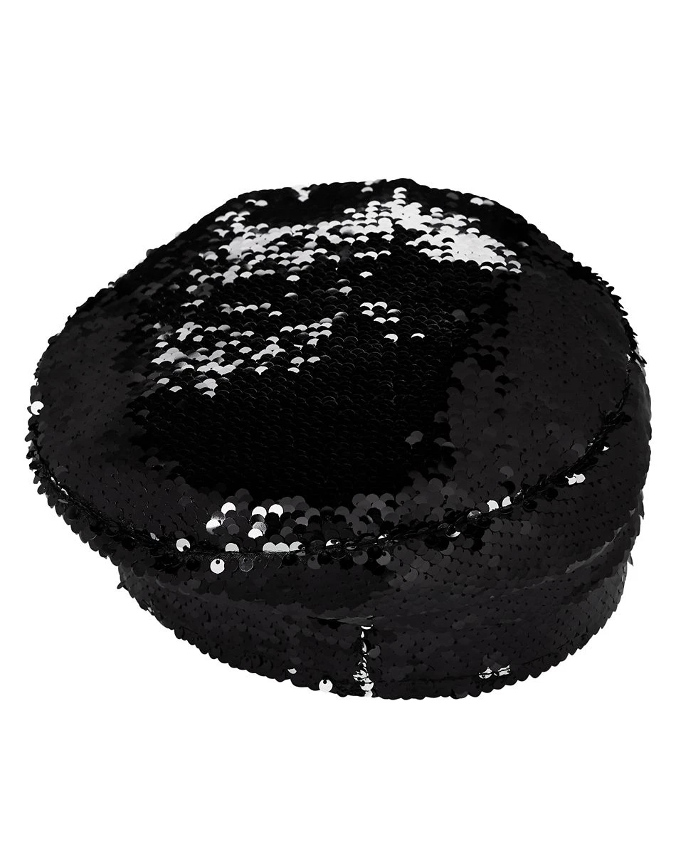 Spirit Halloween Black and Silver Reversible Sequin Hat 6 Spirit Halloween Black and Silver Reversible Sequin Hat - Image 4