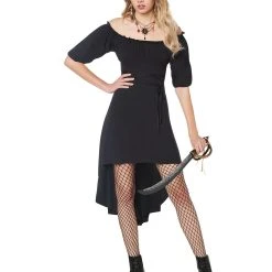 Spirit Halloween Adult Black Peasant Dress