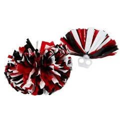 Spirit Halloween Red Black and White Cheerleader Pom Poms