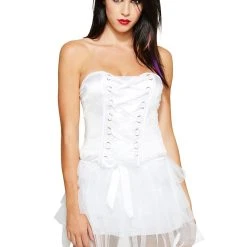 Spirit Halloween White Lace-Up Plus Size Corset