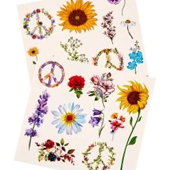 Spirit Halloween Hippie Temporary Tattoos -HALLOWEEN COSTUMES Sales Store 01514884 c