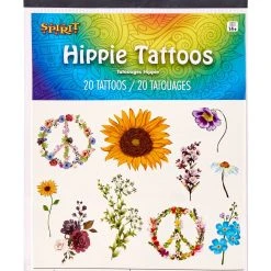 Spirit Halloween Hippie Temporary Tattoos -HALLOWEEN COSTUMES Sales Store 01514884 d