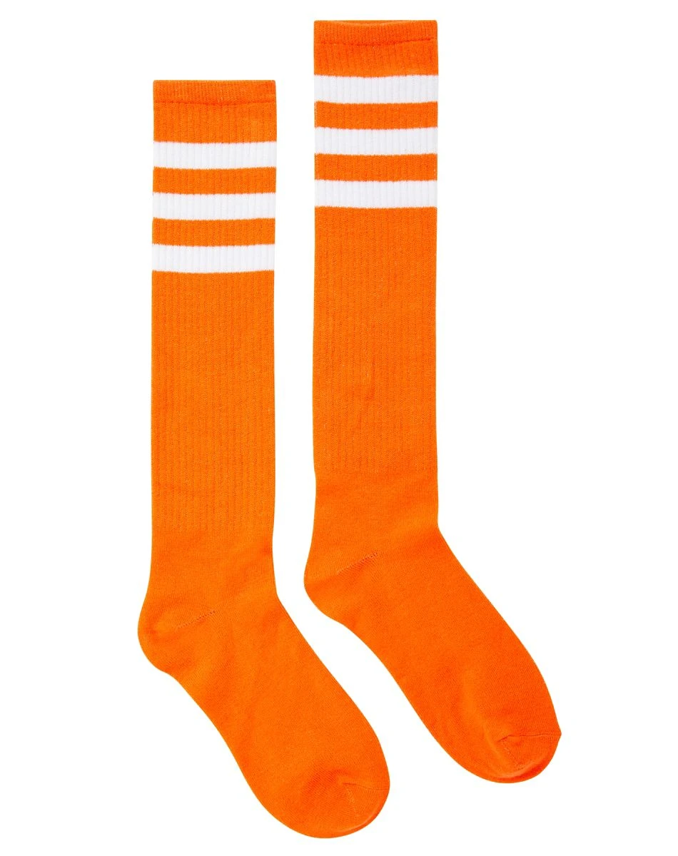 Spirit Halloween Orange and White Knee High Socks 3 Spirit Halloween Orange and White Knee High Socks
