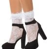Spirit Halloween White Lace Ruffle Socks -HALLOWEEN COSTUMES Sales Store 01518927 a