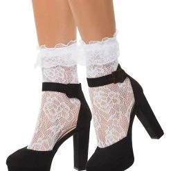 Spirit Halloween White Lace Ruffle Socks
