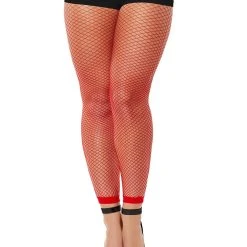 Spirit Halloween Red Footless Fishnet Tights -HALLOWEEN COSTUMES Sales Store 01518984 c