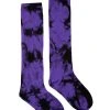 Spirit Halloween Black and Purple Acid Wash Socks