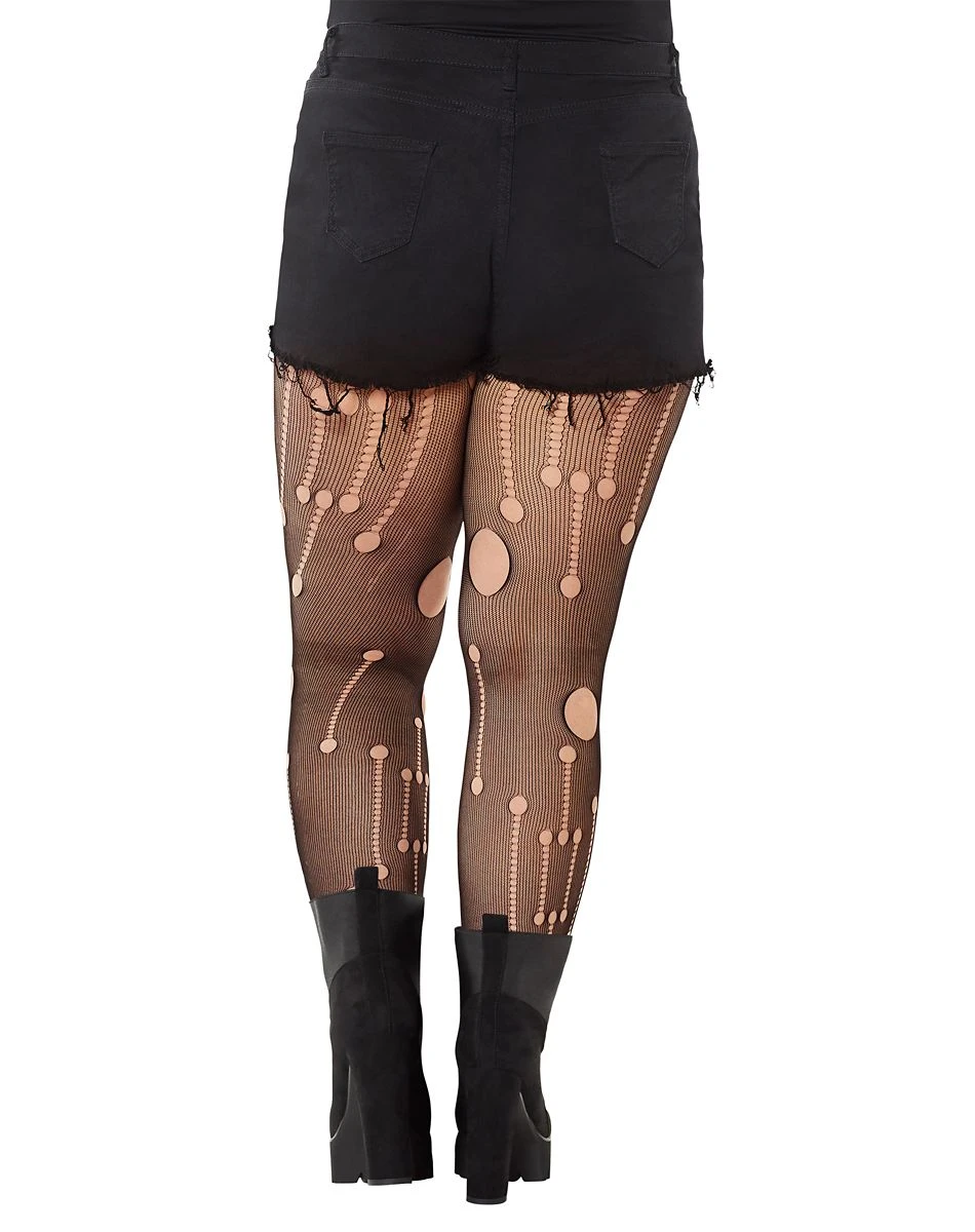 Spirit Halloween Distressed Plus Size Tights 6 Spirit Halloween Distressed Plus Size Tights - Image 4