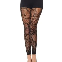 Spirit Halloween Black Lace Footless Tights
