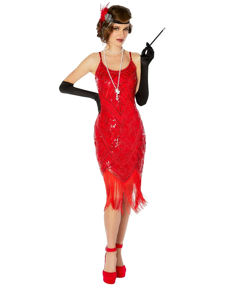 Spirit Halloween Adult Red Sequin Flapper Dress 3 Spirit Halloween Adult Red Sequin Flapper Dress