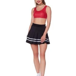 Spirit Halloween Red Faux Leather Sports Bra -HALLOWEEN COSTUMES Sales Store 01522101 d