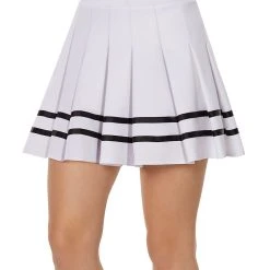 Spirit Halloween White Striped Pleated Cheerleader Skirt
