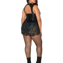 Spirit Halloween Adult Faux Leather and Lace Plus Size Bodysuit 6 Spirit Halloween Adult Faux Leather and Lace Plus Size Bodysuit -HALLOWEEN COSTUMES Sales Store 01522531 b