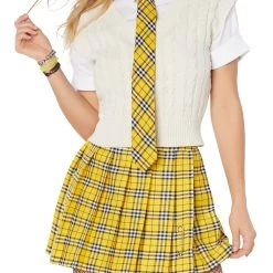 Spirit Halloween Adult Yellow Plaid Skirt -HALLOWEEN COSTUMES Sales Store 01524511 c