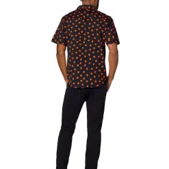 Spirit Halloween Pumpkin Print Button Down Shirt -HALLOWEEN COSTUMES Sales Store 01526292 b