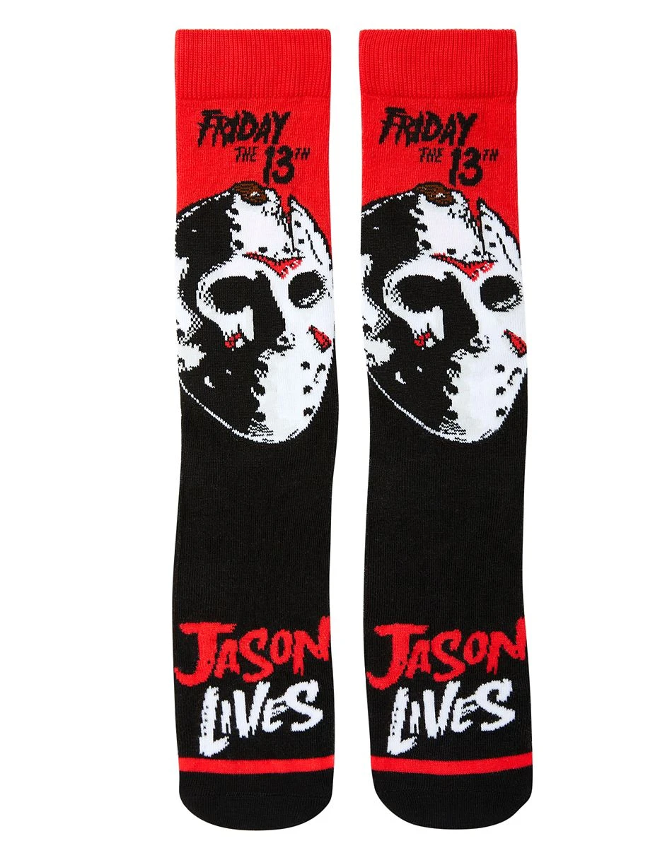 Spirit Halloween Jason Lives Crew Socks - Friday the 13th 3 Spirit Halloween Jason Lives Crew Socks - Friday the 13th