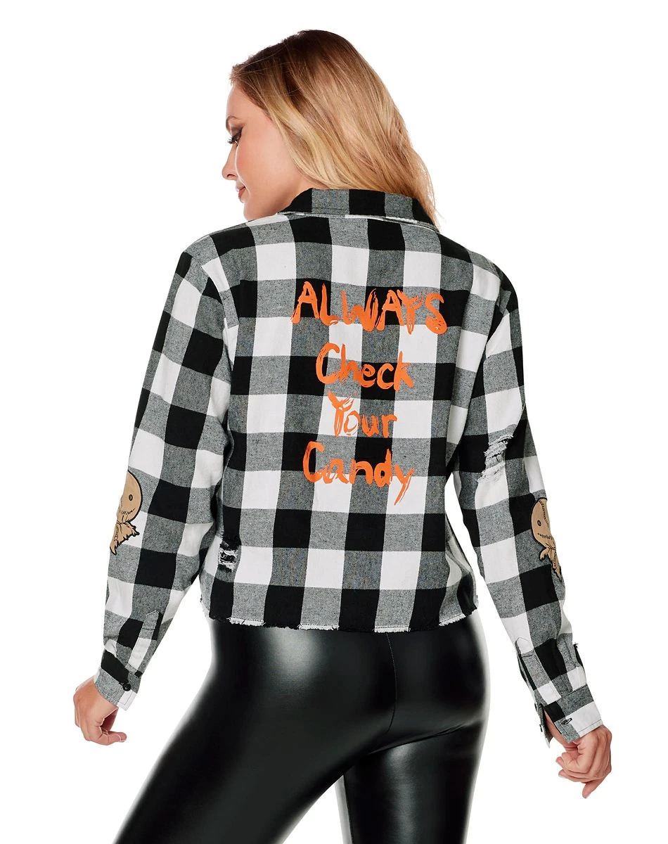 Spirit Halloween Adult Flannel Shirt - Trick 'r Treat 5 Spirit Halloween Adult Flannel Shirt - Trick 'r Treat - Image 3