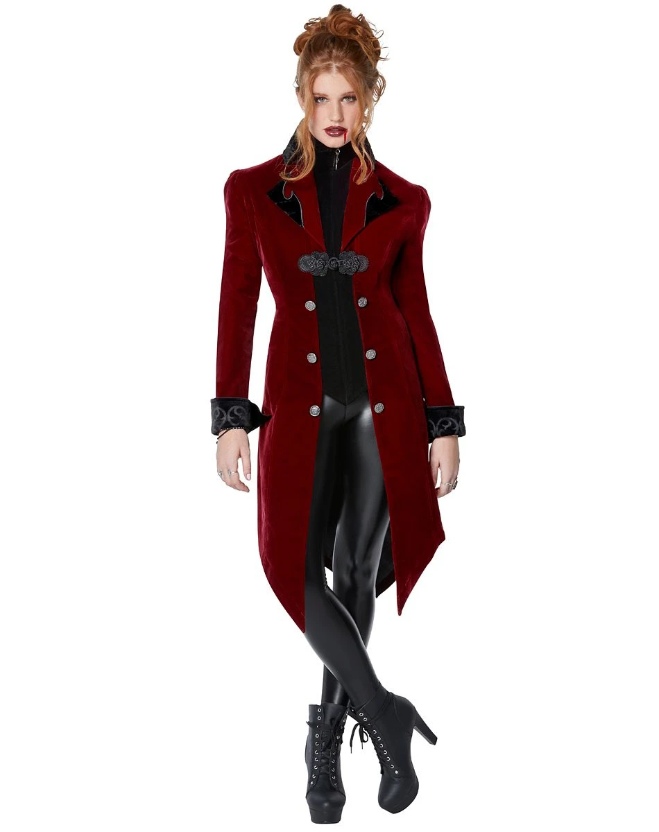 Spirit Halloween Adult Burgundy Vampire Jacket 3 Spirit Halloween Adult Burgundy Vampire Jacket