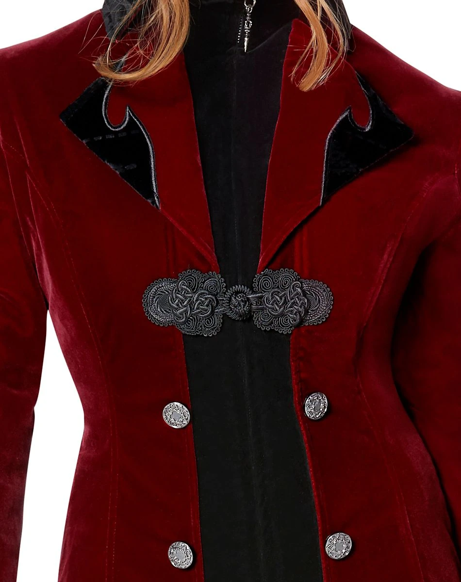 Spirit Halloween Adult Burgundy Vampire Jacket 5 Spirit Halloween Adult Burgundy Vampire Jacket - Image 3