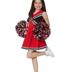 Spirit Halloween Kids Red and Black Cheerleader Costume