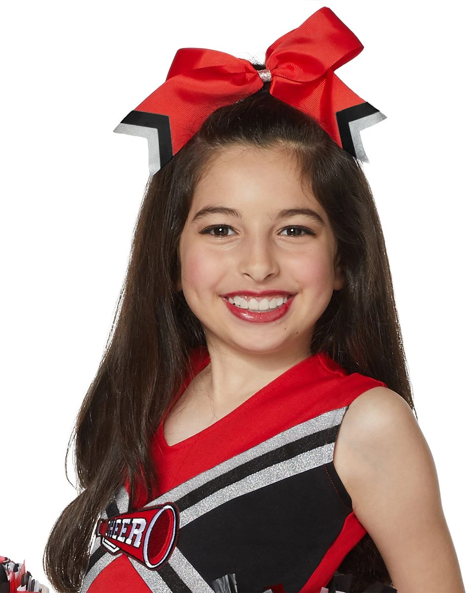 Spirit Halloween Kids Red and Black Cheerleader Costume 4 Spirit Halloween Kids Red and Black Cheerleader Costume - Image 2