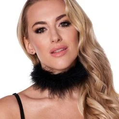 Spirit Halloween Black Feather Choker Necklace