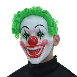 Spirit Halloween Light Up El Wire Jokes on You Clown Half Mask -HALLOWEEN COSTUMES Sales Store 01548684 c